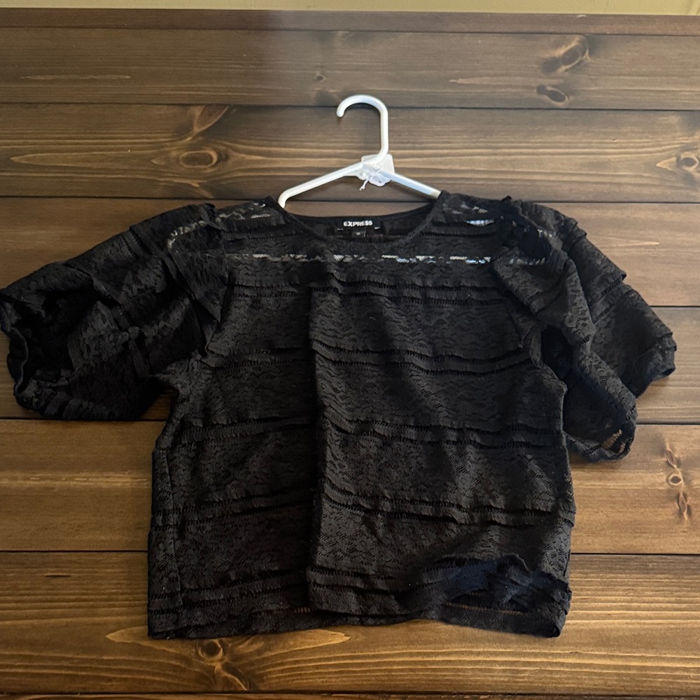 Express Black Lace Blouse